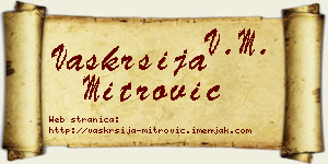 Vaskrsija Mitrović vizit kartica